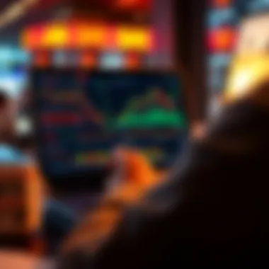 Investing News Sources A person reading financial news on a laptop with charts and graphs displayed