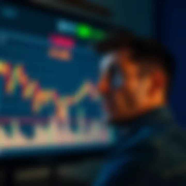 A person looking worried while watching a stock market chart showing downward trends, symbolizing investment mistakes