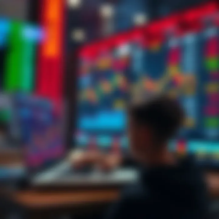 Investing in the Stock Market Person considering investment options with financial charts on a laptop and cash in hand