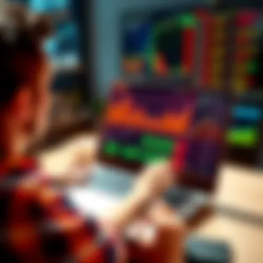 A person analyzing stock market charts on a laptop, considering investment options.