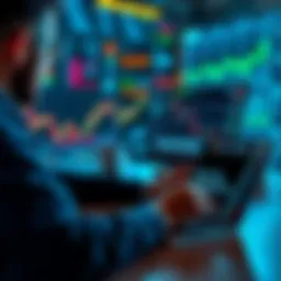 Investing Strategies A person analyzing financial charts while considering DCA and HODL strategies, with a book on investing by Lyn Alden nearby