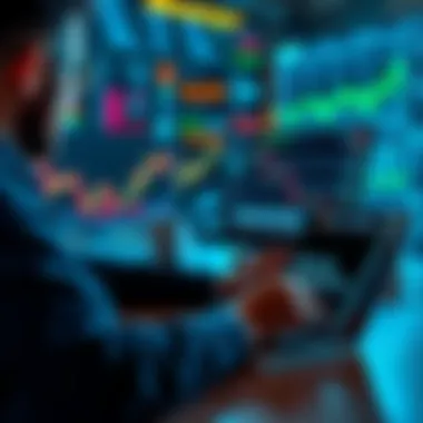 Investing Strategies A person analyzing financial charts while considering DCA and HODL strategies, with a book on investing by Lyn Alden nearby