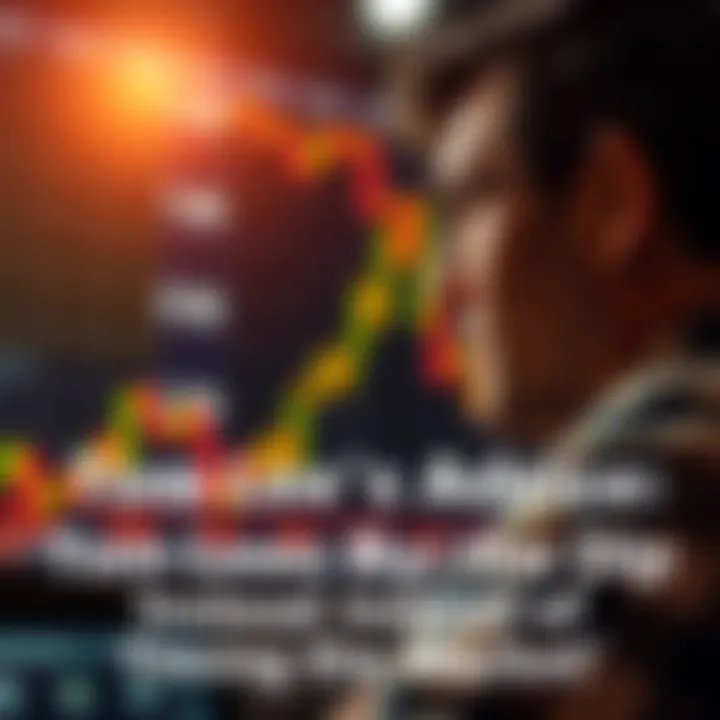 A person considering investment options with a graph showing stock price dips in the background