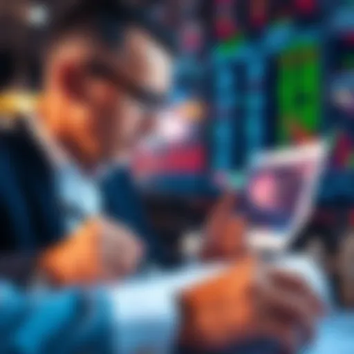 A thoughtful investor analyzing stock performance charts and making notes to separate good investments from bad ones.