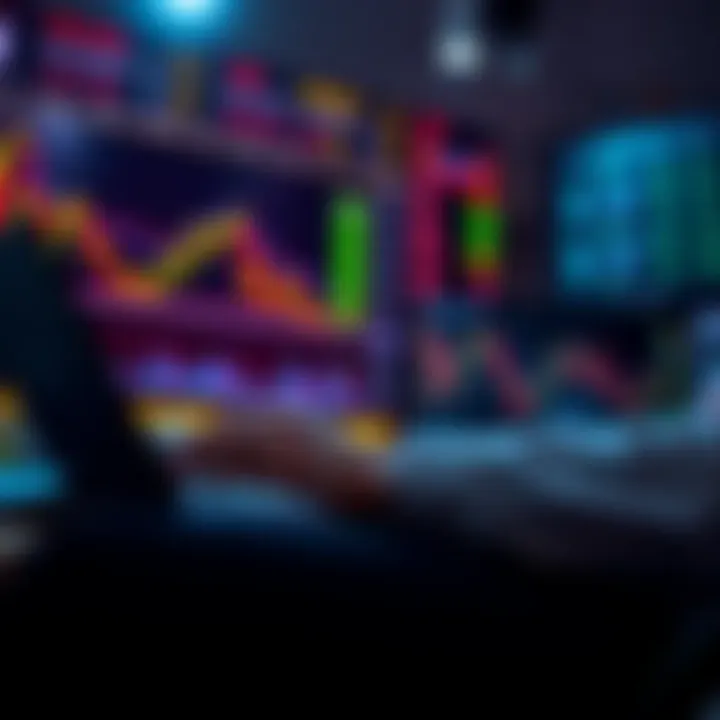 A person looking at stock charts with a laptop, analyzing market trends to make timely investments during price drops.