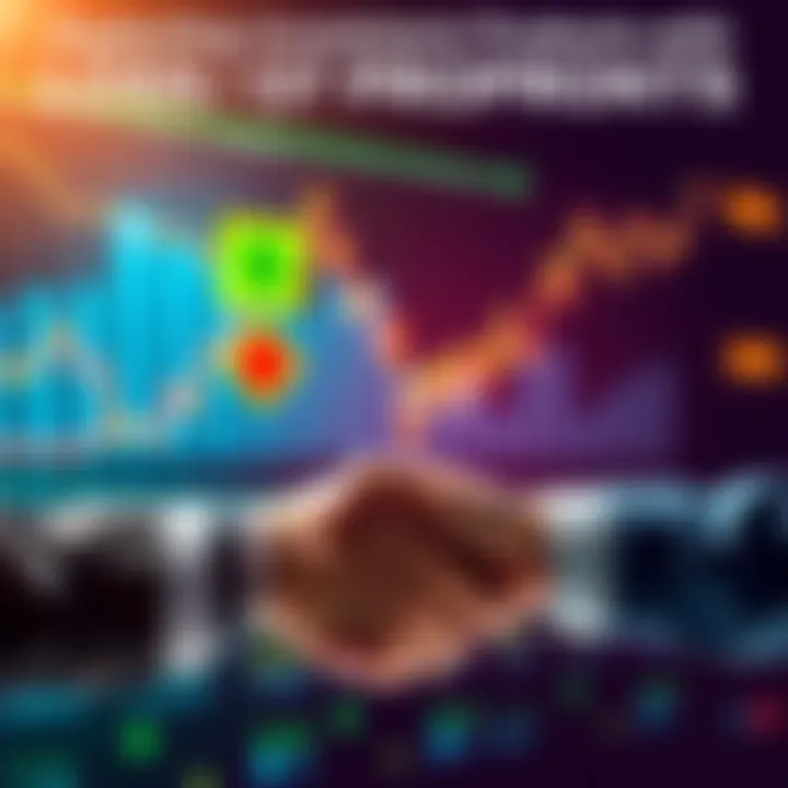 A graphic showing a financial chart with a cap symbol indicating loss protection, alongside hands shaking to represent profit sharing between investors and sellers.