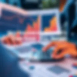 Investment Strategy A person reviewing financial charts and graphs with a calculator to plan investment strategy