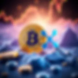 A graphic showing Bitcoin and XRP symbols representing top cryptocurrency investments
