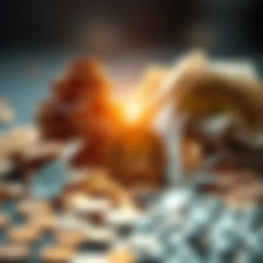 A visual representation of two contrasting concepts in investment: a pile of coins symbolizing limited supply and a flowing stream of cash representing financial input. Experts weigh the importance of...