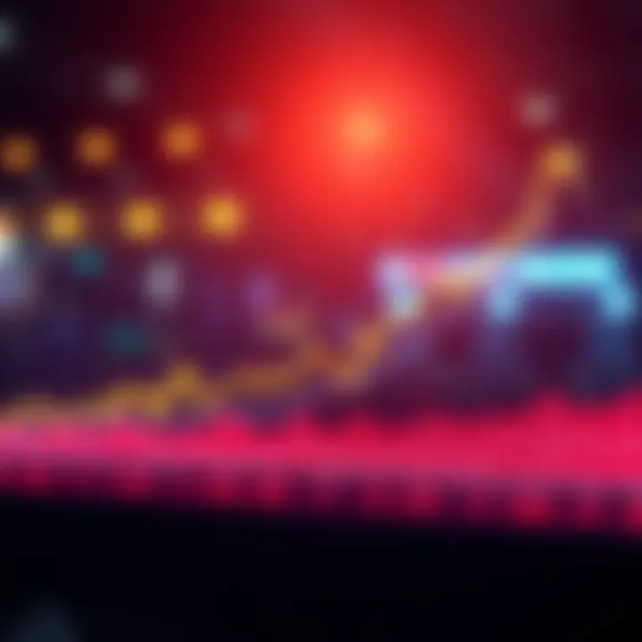 Investment Growth Chart Line chart showing steady growth of investments over time with fluctuating market lines