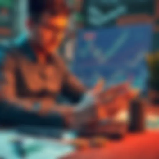 Investment Growth Illustration A person analyzing their investment strategy with a calculator and financial charts on a table