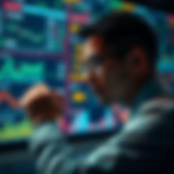A person looking at financial graphs and charts, contemplating a change in investment strategy from digital assets to ETFs.