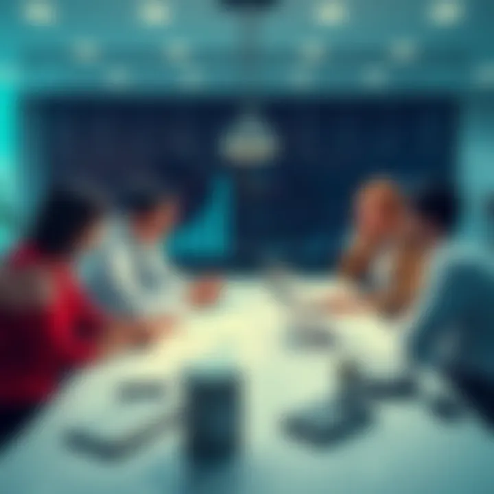 Investment Strategies 2025 A diverse group of financial experts discussing investment strategies at a table with charts and graphs.