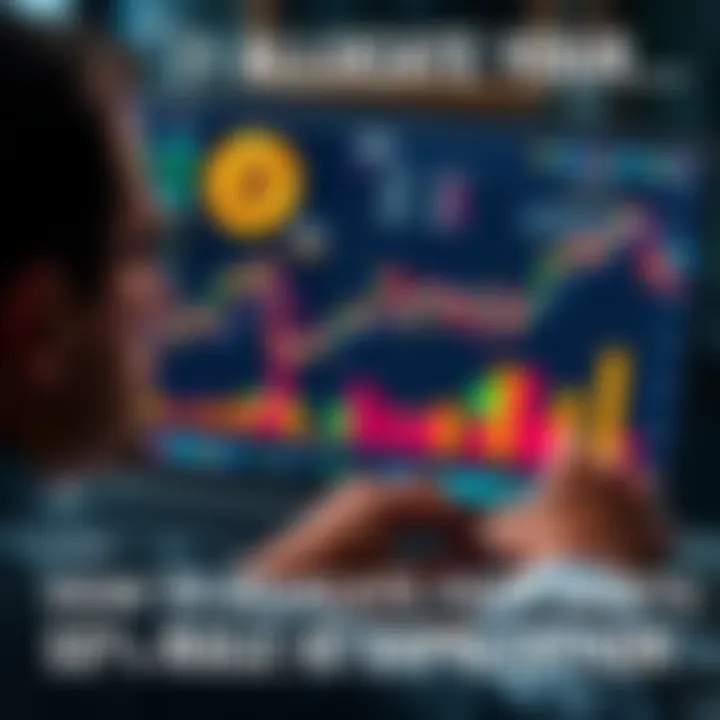 A person analyzing financial charts with a focus on Bitcoin and a small portion of stocks, symbolizing the 5% rule on speculation.