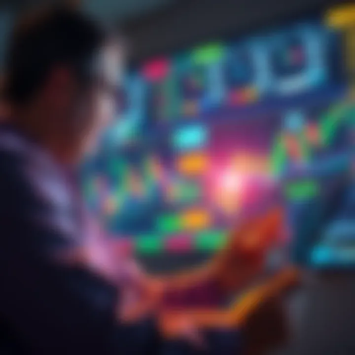 An investor looking at stock charts and financial news, weighing options for buying or dollar-cost averaging in a fluctuating market.