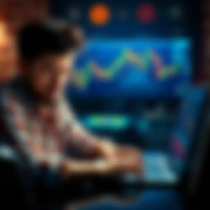 Investor Reflecting on Crypto Loss An investor looks distressed while reviewing financial charts on a laptop, symbolizing the emotional impact of losing money in cryptocurrency trading.