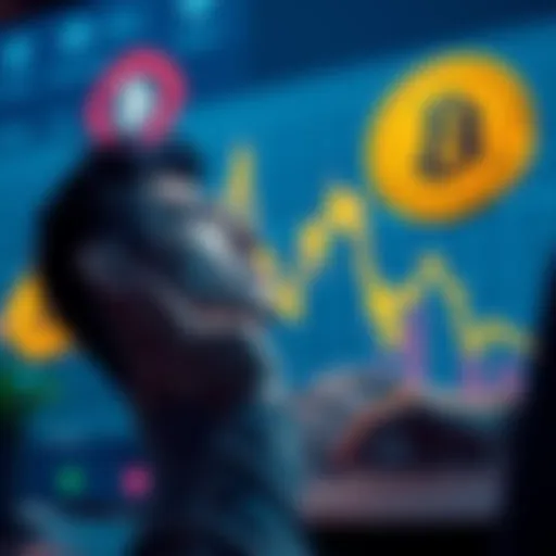 An investor looking at a graph showing declining investment values, expressing frustration over a poor investment choice, with MATIC and BTC logos visible in the background.