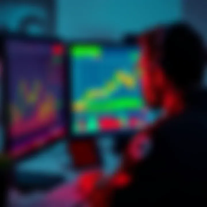 Person looking at charts and graphs related to altcoins on a computer screen, showing signs of market decline and investment opportunity