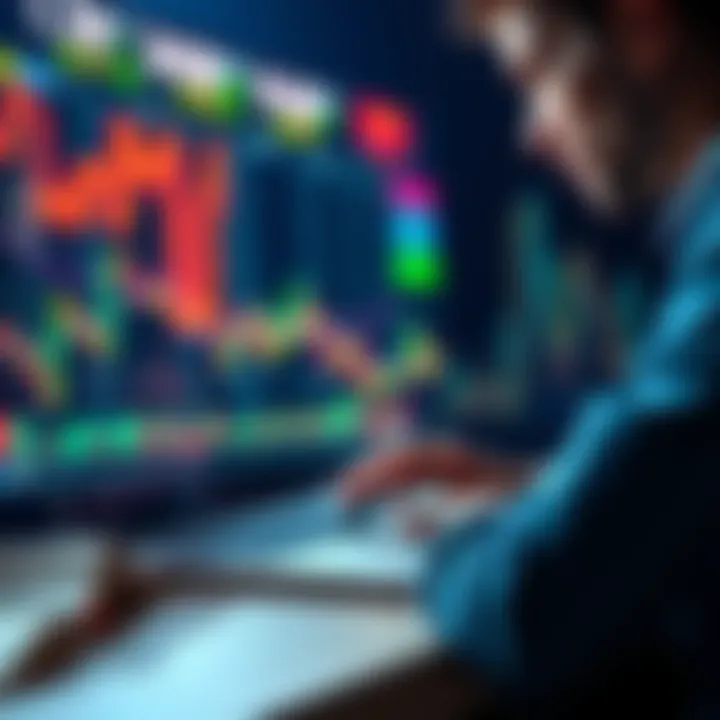 A person looking at stock market charts on a laptop, highlighting recent trends in buying the dip strategies.
