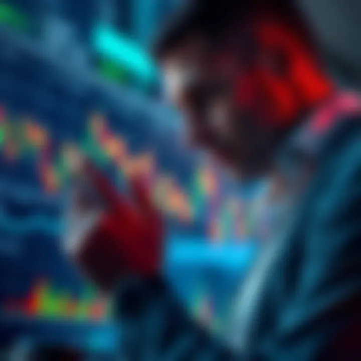 Investor Holding Steady A calm investor looking at market graphs, symbolizing patience and strategy in investment