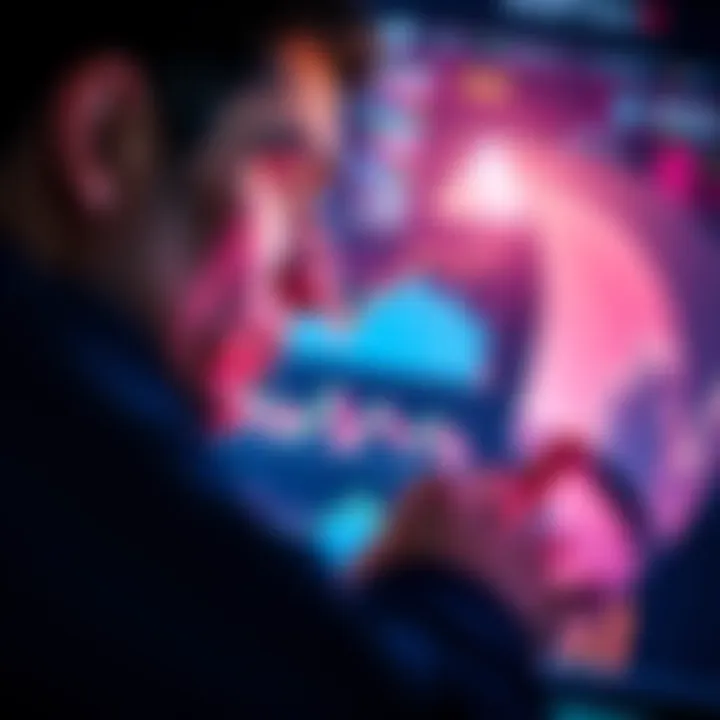 A person analyzing financial charts and graphs with focused expression