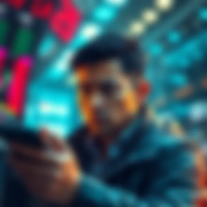 A trader looks disappointed while selling LRC and shifting investments to HBAR, symbolizing a financial loss.