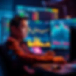 An investor looking at charts on a computer with KAS tokens displayed, symbolizing a large sale decision.