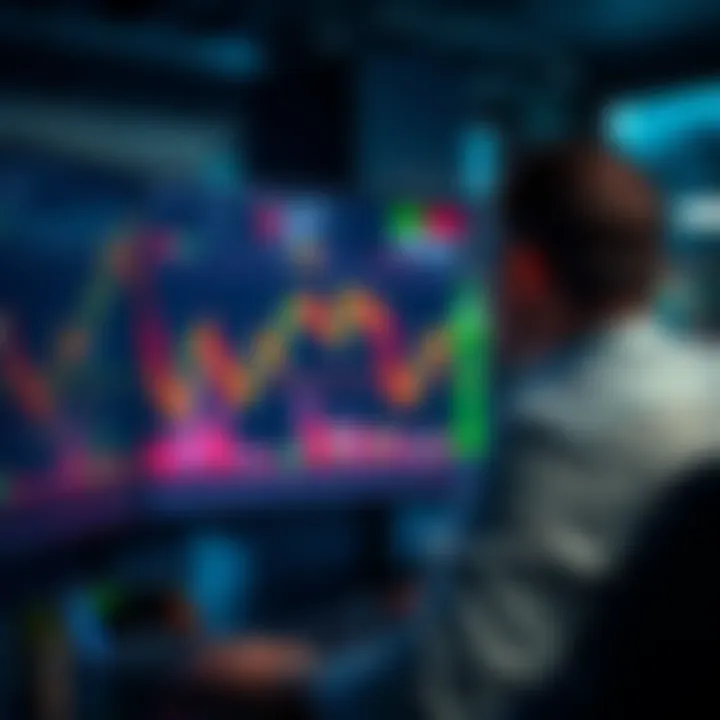 An investor closely monitoring market charts on a computer screen for financial insights.