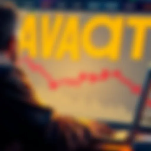 An investor looks at a chart showing a decline in altcoin values, expressing concern over AVAX and DOT.
