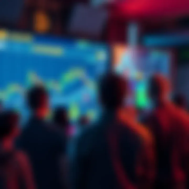 A group of people looking at Bitcoin charts while ignoring altcoins on a screen.