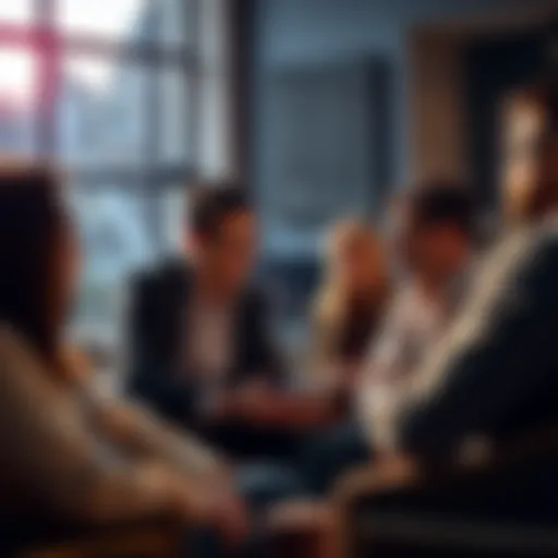 Group of investors sharing their experiences about dollar-cost averaging and wealth-building strategies