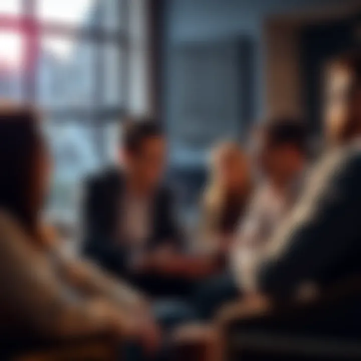 Group of investors sharing their experiences about dollar-cost averaging and wealth-building strategies