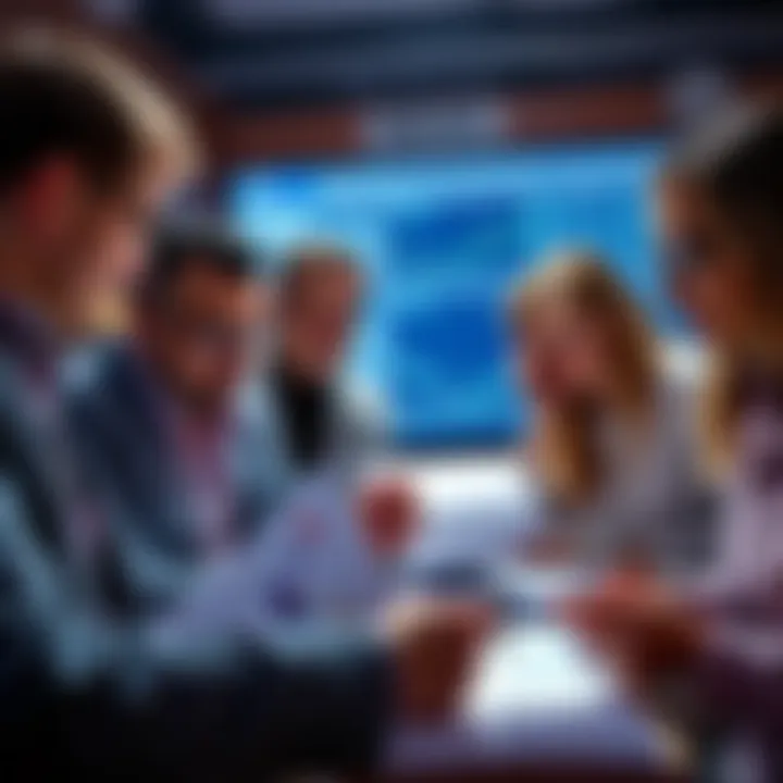 A group of investors examining financial charts and documents, looking concerned about low-quality assets and potential risks