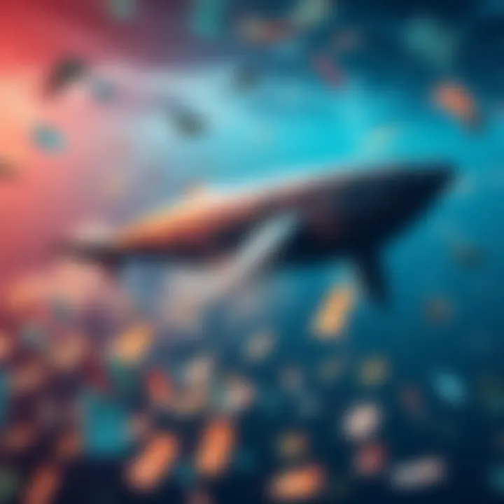 Large investors, often called whales, accumulating assets while prices drop, showcasing market activity during a downturn.