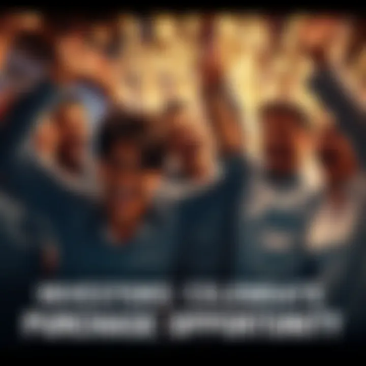 A group of happy investors celebrating a purchase opportunity, expressing gratitude and excitement for buying assets at $61K.