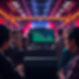 Investors Losing Money A group of worried investors looking at a downward graph on their screens, representing losses in the Trump crypto coin investment.