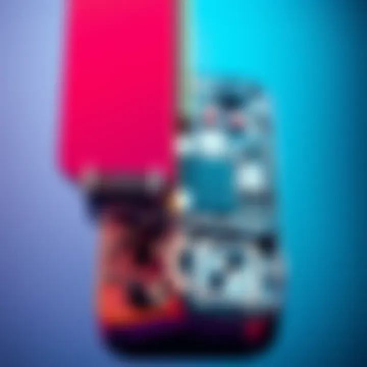 Close-up view of the iPhone Duo's hinge mechanism showing 116 detailed components connecting the folding screen.