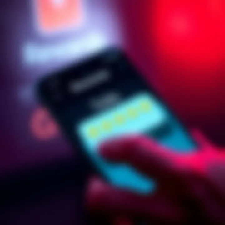 An iPhone with a rewards screen that is stuck, showing a user frustrated while trying to scroll and claim rewards.