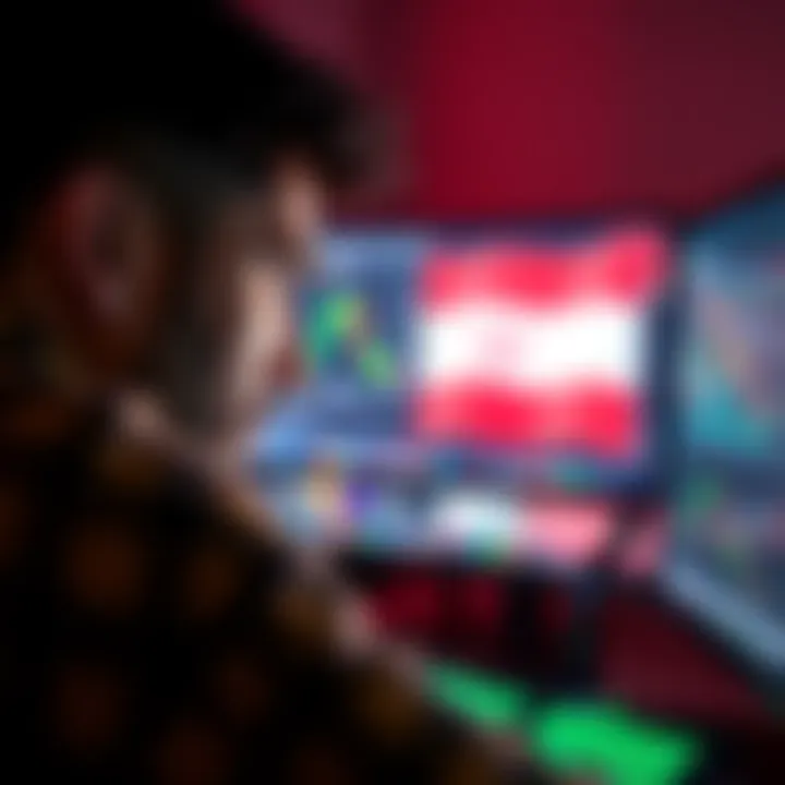 A person looking worried at a computer screen displaying cryptocurrency charts and news about recent security attacks in Iran