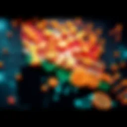 Visualization of cryptocurrency symbols with a map of Iran in the background, representing the country's $3 billion crypto activity.