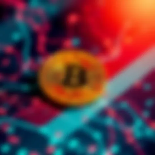 Iranian Exchange and Bitcoin Transactions An illustration showing a digital representation of Bitcoin transactions linked to an Iranian exchange, highlighting financial connections and global implications.
