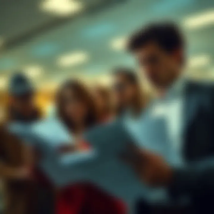 Concerned people looking at tax documents and financial papers due to recent exchange failure