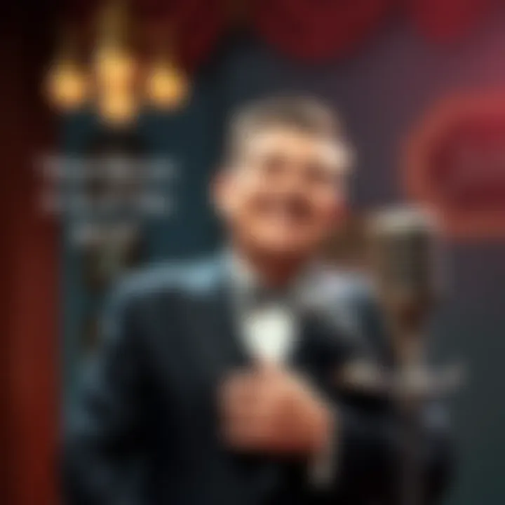 Jackie Gleason's Famous Quote A vintage scene with Jackie Gleason smiling and holding a microphone, capturing the essence of his catchphrase 'How Sweet It Is!'.