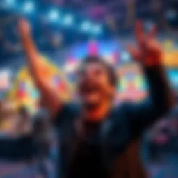 A person celebrating after winning a $50 jackpot from a spin, showing excitement and joy.