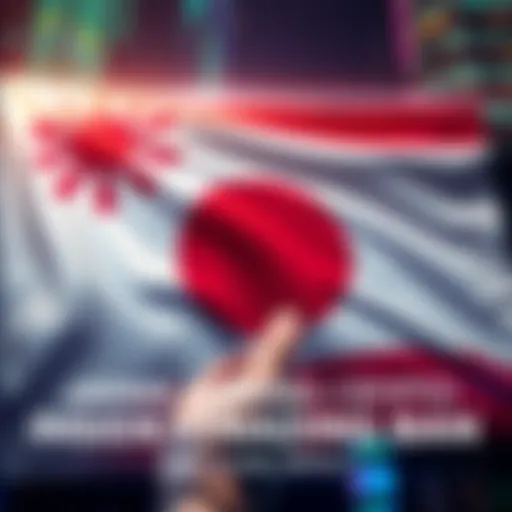 A digital graphic showing a Japanese flag with cryptocurrency symbols and a ban sign, representing Japan's new insider trading rules