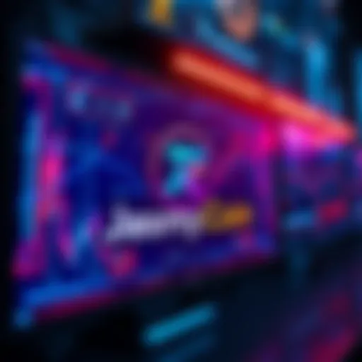 A digital screen showcasing the JasmyCoin logo with a backdrop of technology and partnerships, symbolizing its growth potential in the crypto market.