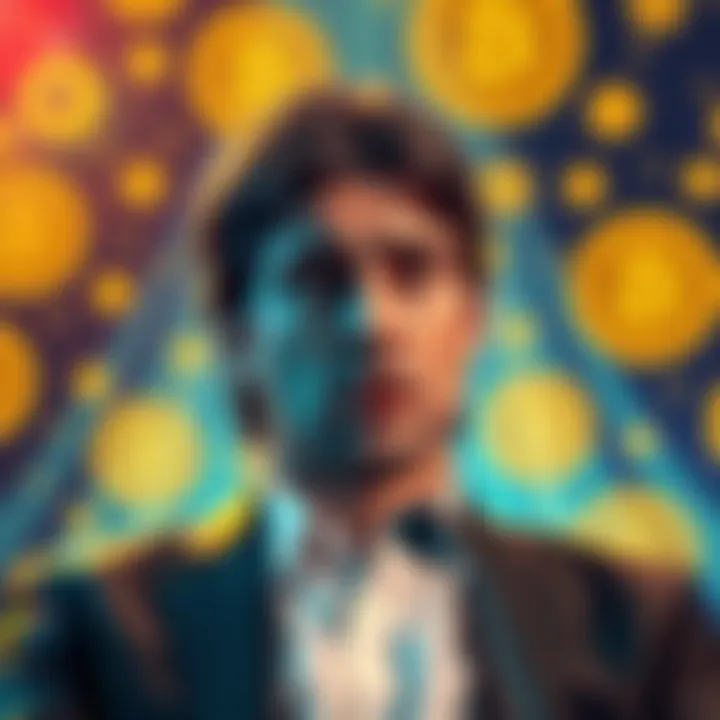 Javier Milei Involved in Bribery Scandal Javier Milei speaking with a worried look, along with cryptocurrency symbols in the background, highlighting the turmoil in Argentina's crypto scene