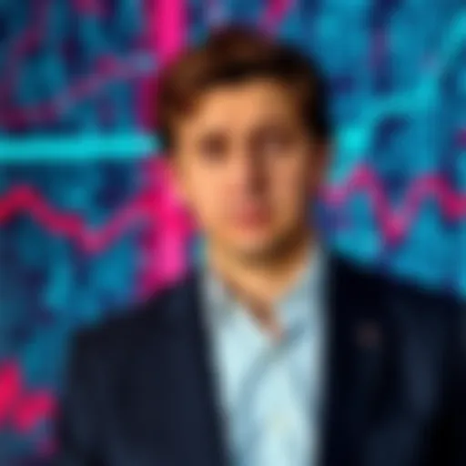 Argentina President Javier Milei standing in front of a digital cryptocurrency background, looking concerned about LIBRA scandal implications.