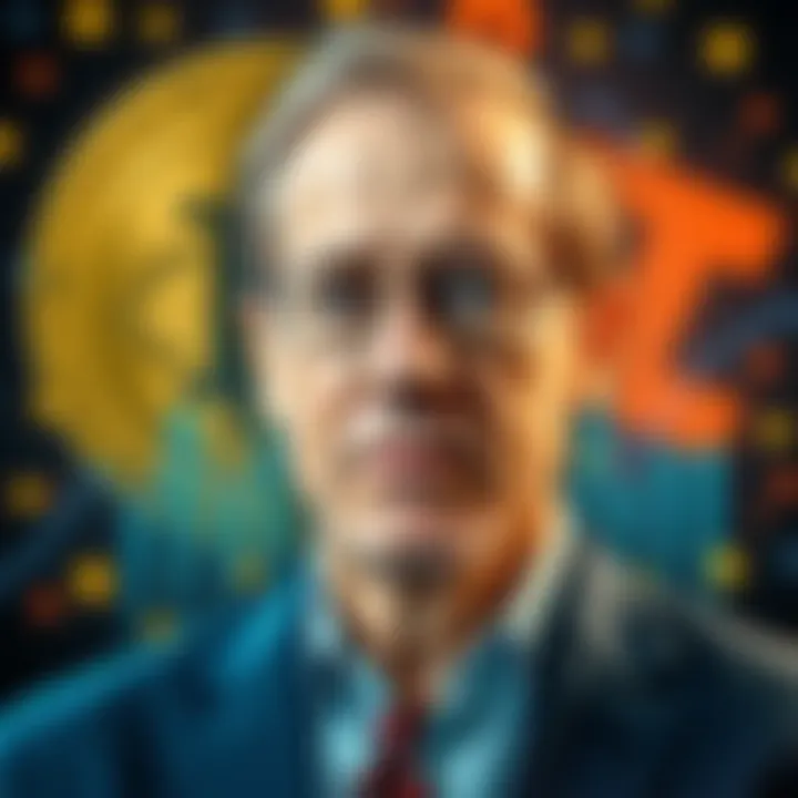 A representation of Bitcoin symbols alongside a photo of Jeffrey Epstein, highlighting alleged ties to cryptocurrency.