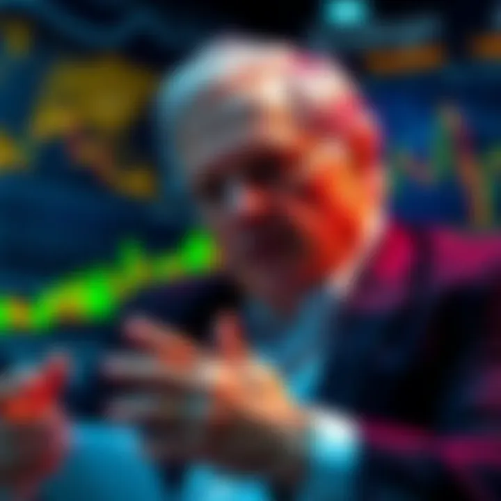 Billionaire investor Jeremy Grantham discussing Bitcoin's future with charts and graphs in the background